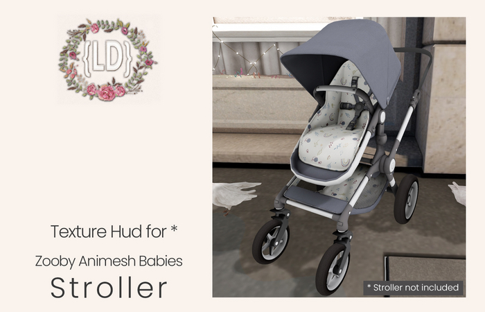 {LD} Zooby Animesh Stroller {Grey Rainbows}