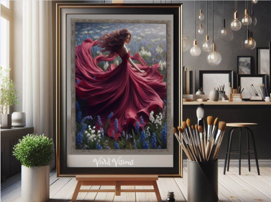 Woman In Red Dress Picture Frame