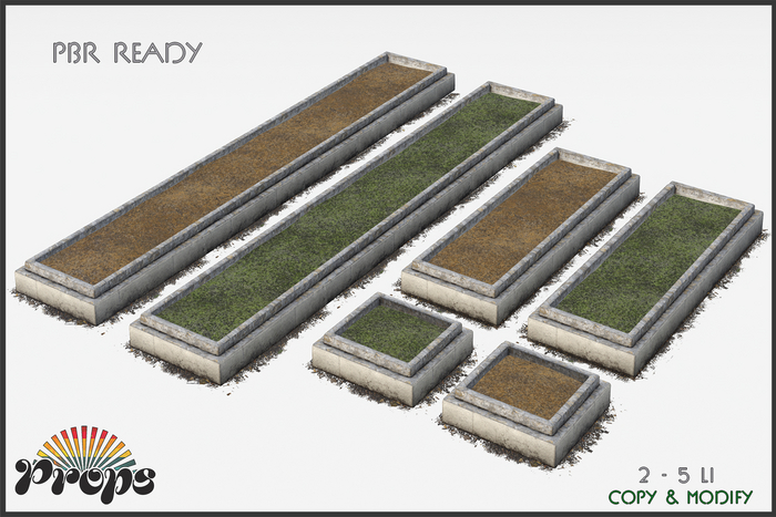 PROPS Raised Stone Flower Beds