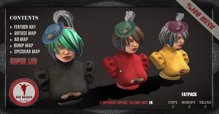 (Efe Design) Feather Hat Fatpack Fullperm