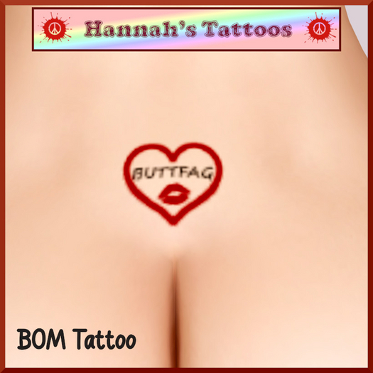 BUTTFAG Heart Tintable Tattoo