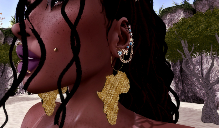 "M" Mesh IInside "M" Mesh Designer Earring Map of Africa