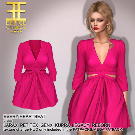 Entice - Every Heartbeat Dress - Darks - Fuchsia