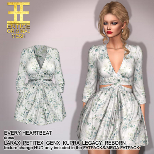 Entice - Every Heartbeat Dress - Floral - Mint