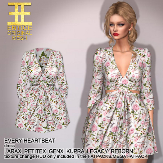 Entice - Every Heartbeat Dress - Floral - Pink
