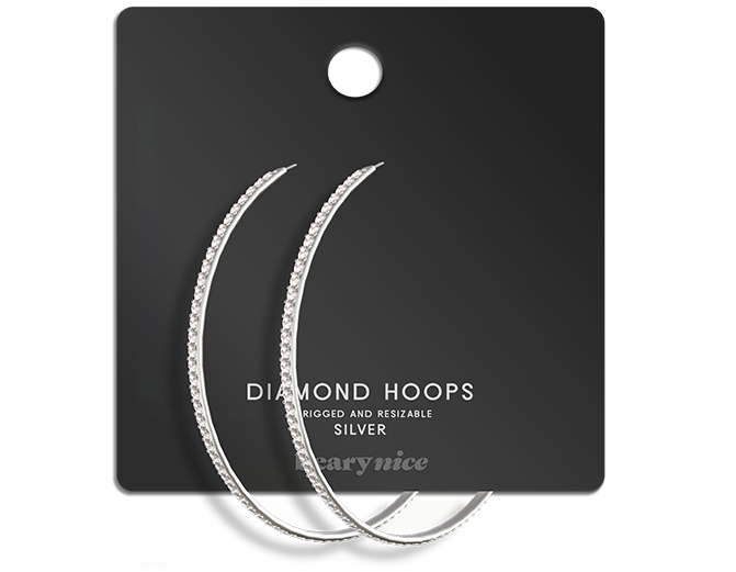 beary.// diamond hoops - silver