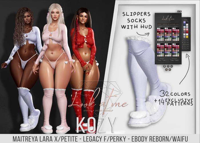 Look At Me. Kozy : Socks&Slippers - ALL SIZES