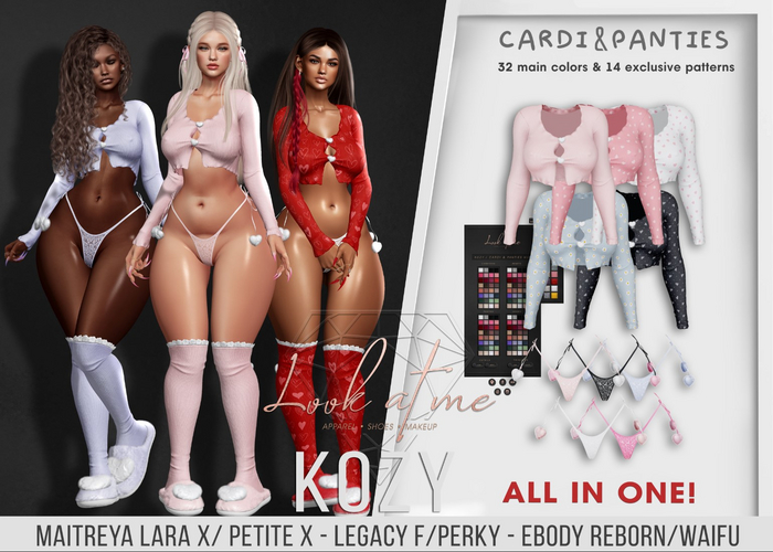 Look At Me. Kozy : Cardi&Panties - ALL SIZES