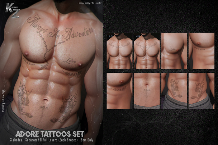 KARMAZZ Adore Tattoos Set - 3 Shades - BOM