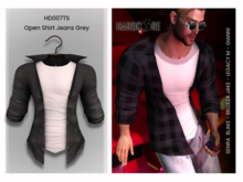 :: HARDCORE :: (HD007TS) Men's Open Shirt Jeans Grey [ADD]