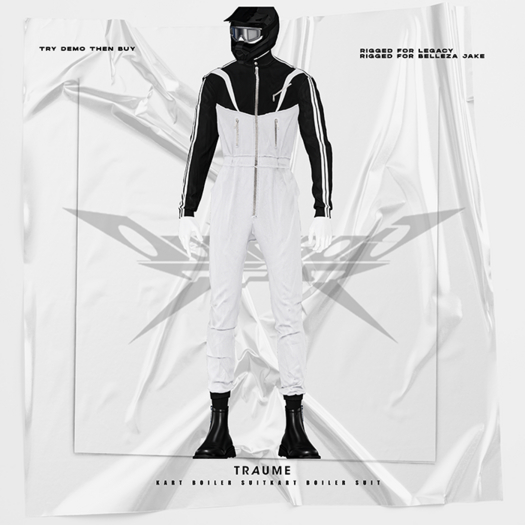 [Traume] Kart Boiler suit White/BLK