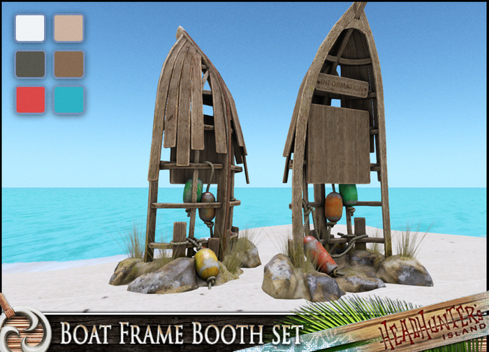 HeadHunter's Island - Old Boat Frame Booth set - information  panel - MESH