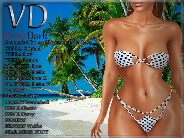 VD #037 Swimsuit White Polka Dots Add me