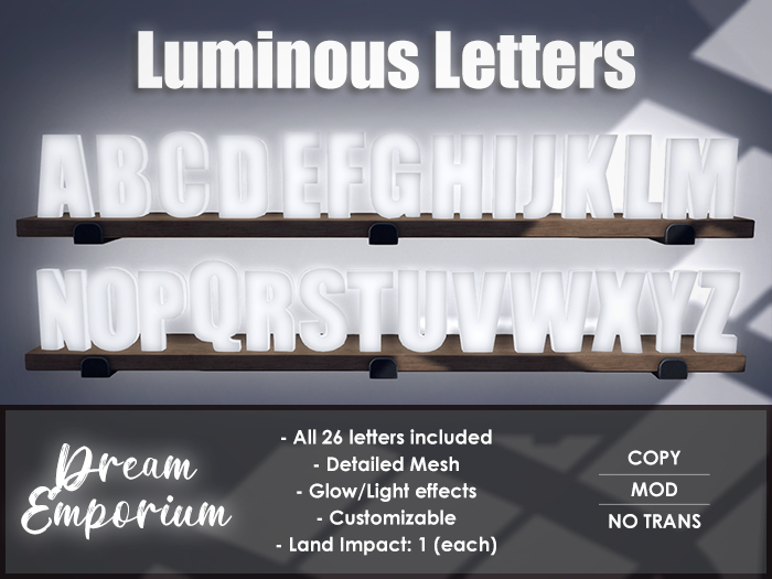[Dream Emporium] Luminous Letters