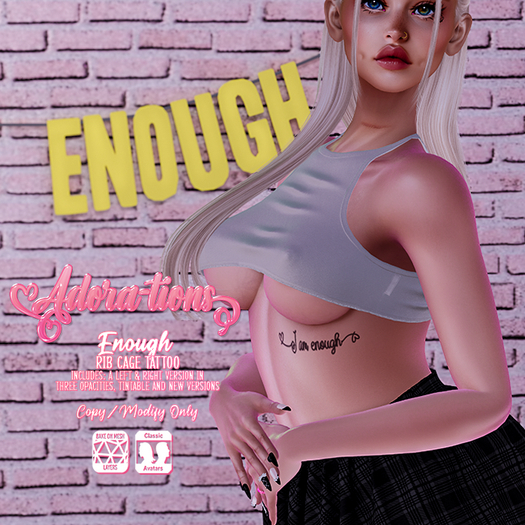 Adora-tions - Enough Rib Cage Tattoo