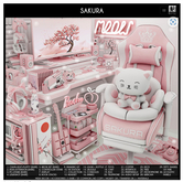 2. BAMSE : Sakura - Desk + Extension RARE - Pink and White
