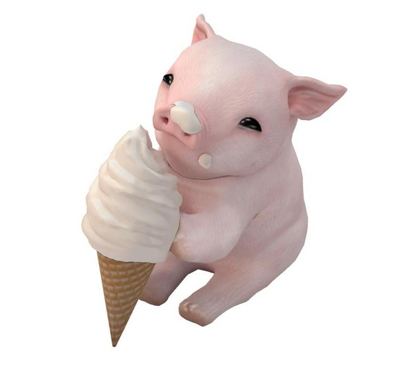 +Half-Deer+ Life is Sweet - Mini Piggy w/ Ice Cream RARE