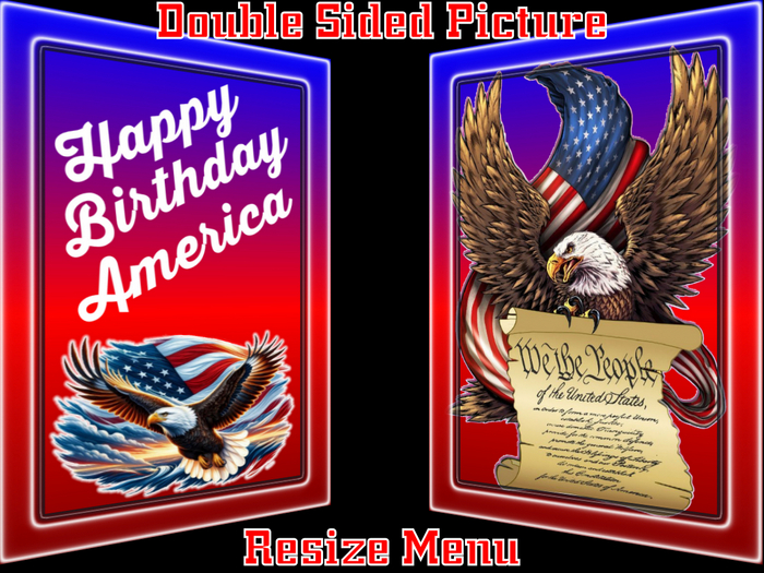 * ~~ HAPPY BIRTHDAY AMERICA 1 - Double Sided + Resize Menu