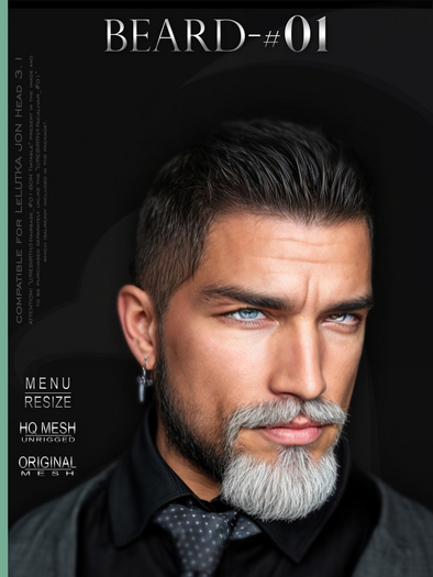 Second Life Marketplace - [//REBIRTH/]-BEARD_#01-Grayscale