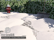 :FNY: Designs - Snowbanks Set - 5 different Mesh Snowbanks
