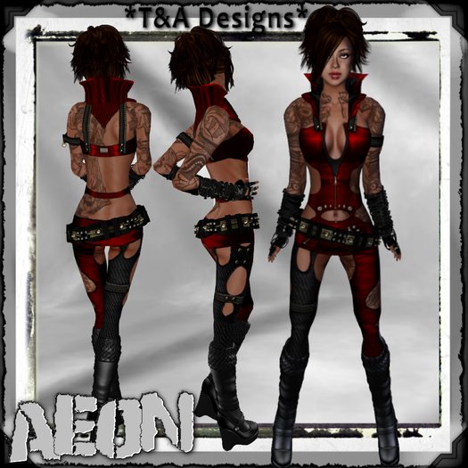 *T&A Designs* Aeon outfit belt and boots *TD* RED