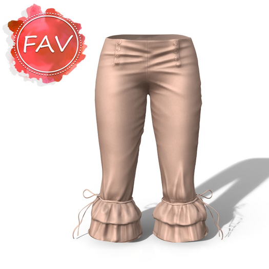 Beige Ruffle Capri