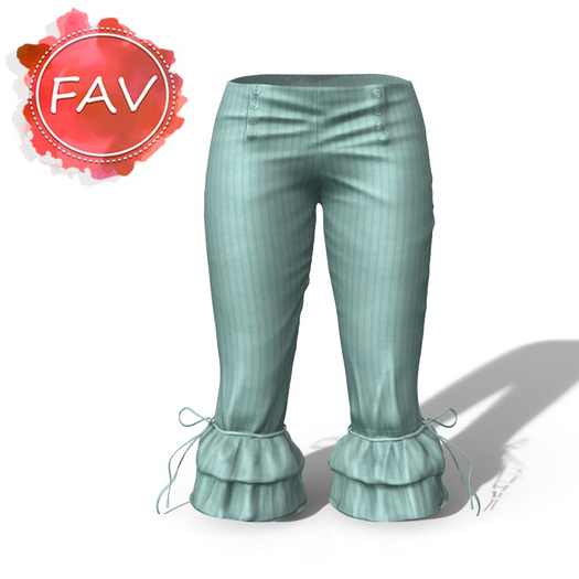 Teal Ruffle Capri