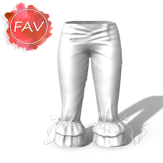 White Ruffle Capri