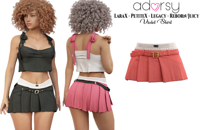 adorsy - Violet Skirt Coral - Lara X/Legacy/Lara Petite X/Reborn-Juicy