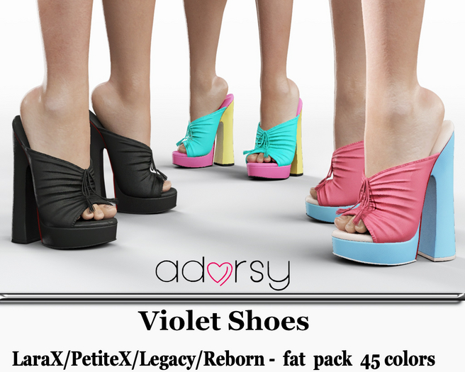 adorsy - Violet Shoes Fatpack - Lara X/Legacy/Lara Petite X/Reborn-Juicy