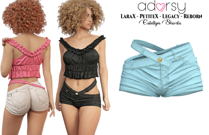 adorsy - Estellyn Shorts Light Blue - LaraX/Legacy/PetiteX/Reborn