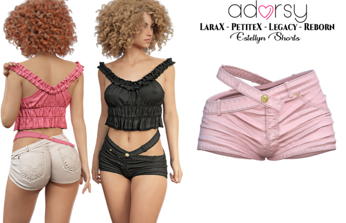 adorsy - Estellyn Shorts Soft Pink - LaraX/Legacy/PetiteX/Reborn
