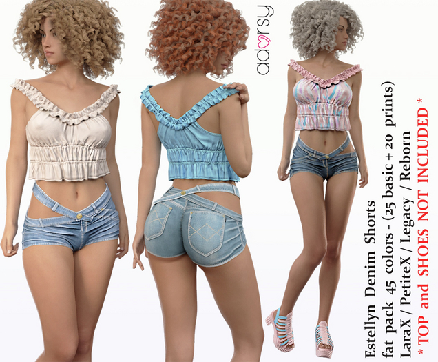 adorsy - Estellyn Denim Shorts Fatpack - LaraX/Legacy/PetiteX/Reborn