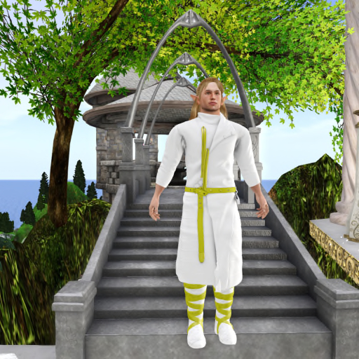 Men's White and Gold Elven Outfit