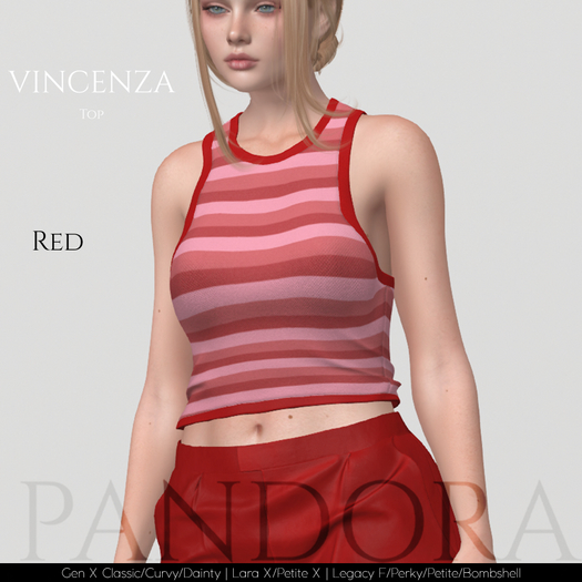 -PANDORA- Vincenza Top - Red -