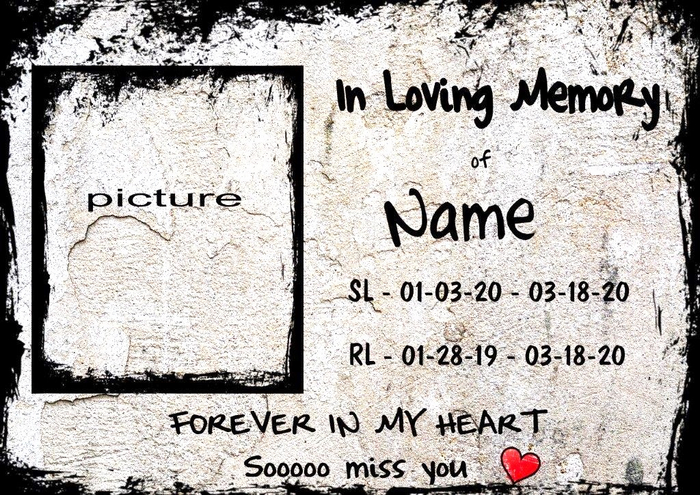 1032 - Poster - Memorial - In loving memory of.......
