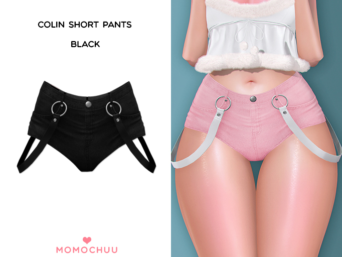 :: MOMOCHUU :: Colin Short pants [Black]