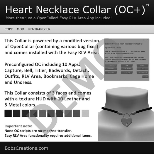 Heart Necklace Collar (OC+) DEMO