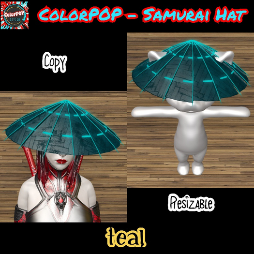 ColorPOP - Samurai Hat - Teal BOX (ADD to Unpack)