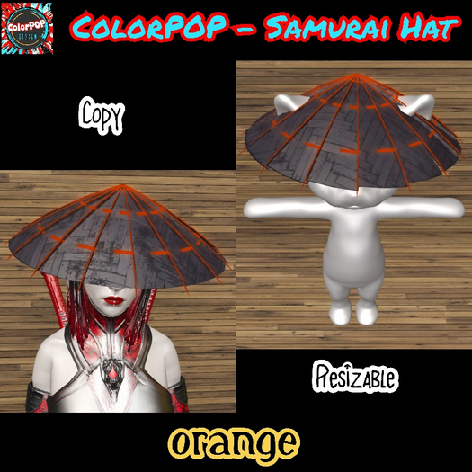 ColorPOP - Samurai Hat - Orange BOX (ADD to Unpack)