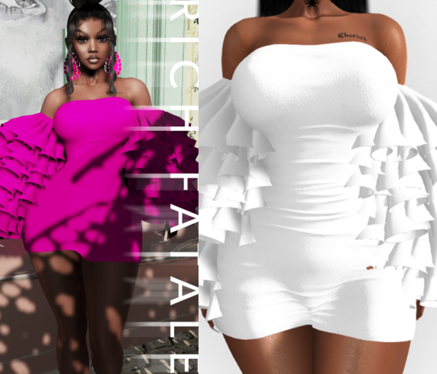 $RICH FATALE - MAMACITA RUFFLE DRESS - SNOW