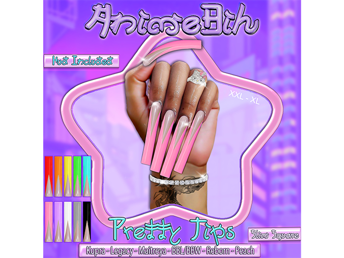 AnimeBih- Pretty Tips Set' Slim Square Nails