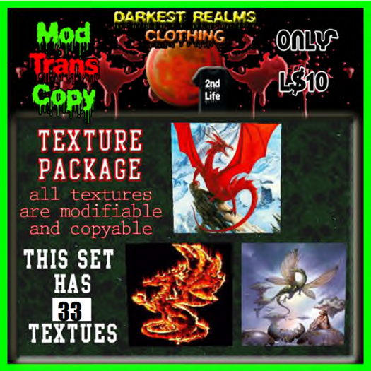 Dragon Textures - Mostly Rare to SL (Boxed)
