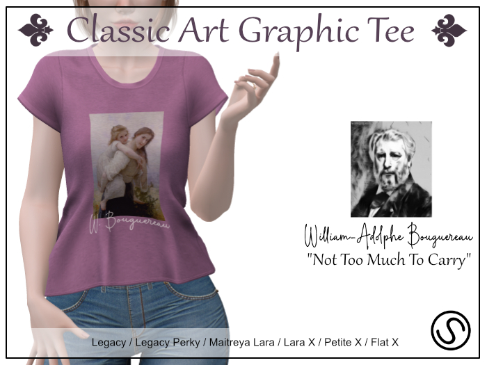 Bouguereau Graphic Tee (purple) - Legacy / Perky / Maitreya / LaraX / PetiteX / FlatX