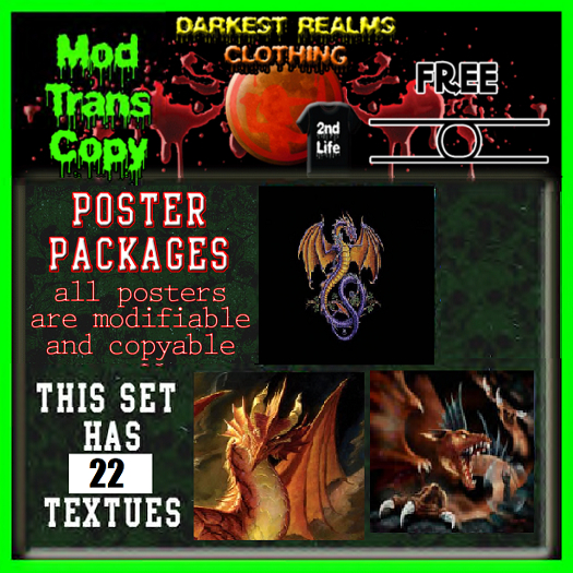 DRC - Fantasy Dragons Posters Free Set 1 (22 Boxed)