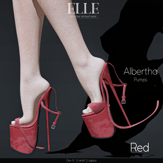 [ELLE]  Albertha Pumps -Red
