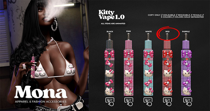 MONA -  Kitty Vape 1.0 - Red (Unpack)