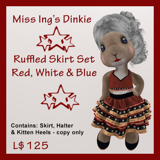 Miss Ing's Dinkie Ruffled Skirt Set RWB