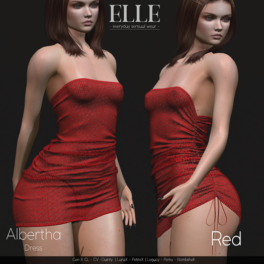 [ELLE]  Albertha Dress -Red