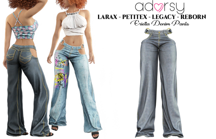 adorsy - Erietta Denim Pants Dirty - LaraX/Legacy/PetiteX/Reborn